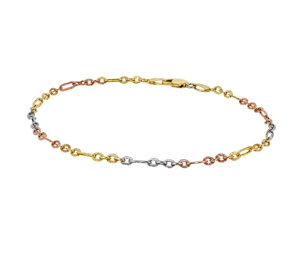 BRACELET À MAILLE FIGARO/ROLO - MB FIGRO223T7 - BIJOUX D'IMPORTATION