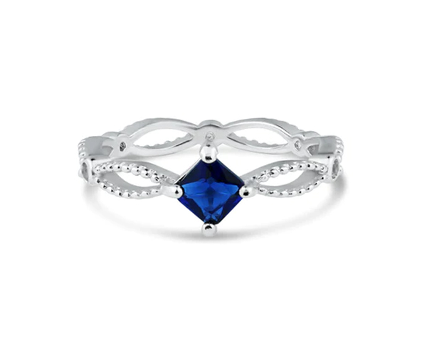 JOLIE BAGUE EN ARGENT RHODIÉ SERTIE DE CUBIQUES ZIRCONIAS BLANC ET DE COULEURS VARIÉES - SP BGR01362B7 - BIJOUX D'IMPORTATION