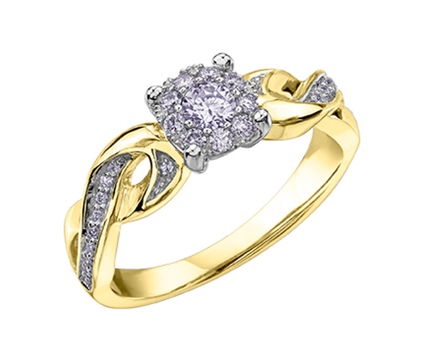 BAGUE EN OR 10K SERTIE DE DIAMANTS - CR DD3029Y - BIJOUX CANADIEN