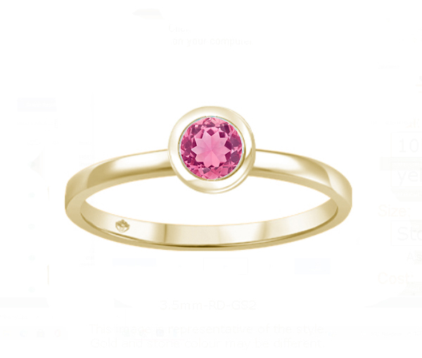 BAGUE EN OR AVEC UNE PIERRE DE NAISSANCE VÉRITABLE - BH JVJ3688YPT - BEVERLY HILLS