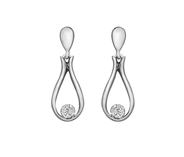 BOUCLES EN OR 10K SERTIES DE DIAMANTS CANADIENS - CR AM534W - DIAMANT CANADIEN