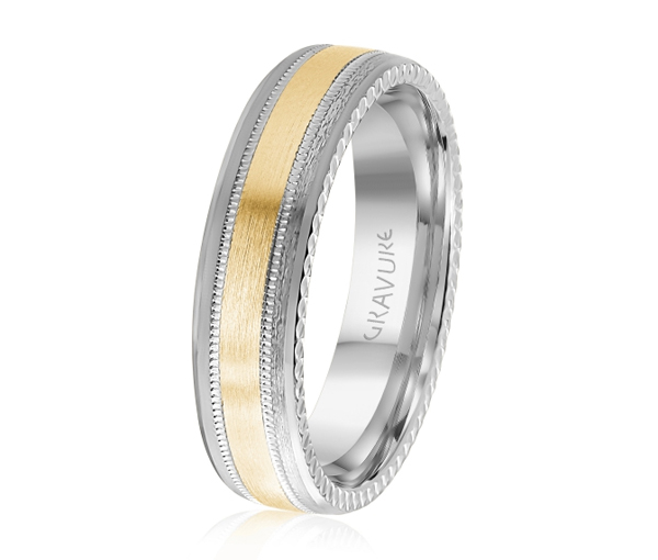 JONC EN OR OU EN PLATINE AVEC MOTIF MILGRAIN ET FESTONS SUR LES CÔTÉS - ML GH1208WY14 - MALO 