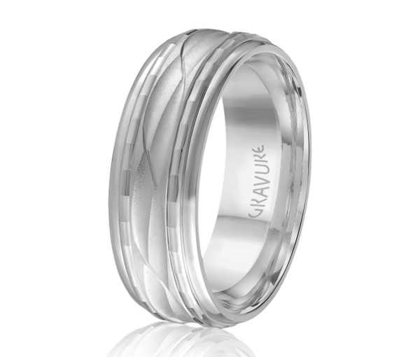 JONC EN OR OU EN PLATINE AVEC MOTIF VAGUE - ML GH1052W18 - MALO 