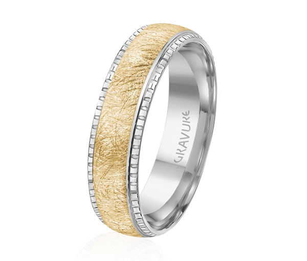 JONC EN OR OU EN PLATINE AVEC MOTIF SCRATCH AU CENTRE - ML GH1284WY14 - MALO 