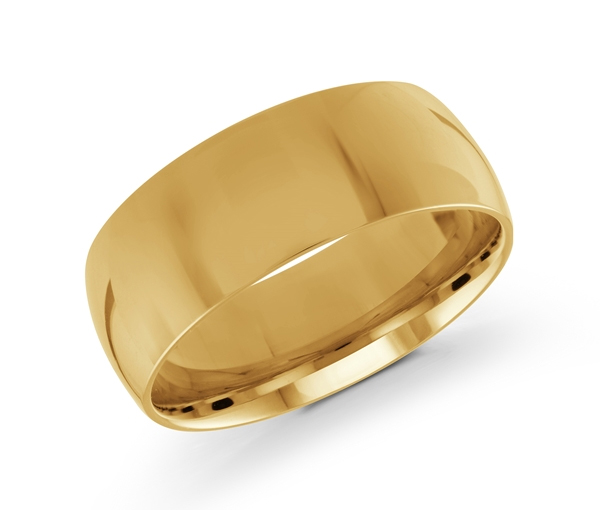 JONC DÔME UNI EN OR CONFORT FIT 8MM DE LARGEUR ET 1.8MM D'ÉPAISSEUR - ML J206/8Y7 - MALO 