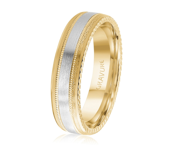 JONC EN OR OU EN PLATINE AVEC MOTIF MILGRAIN ET FESTONS SUR LES CÔTÉS - ML GH1208YW18 - MALO 