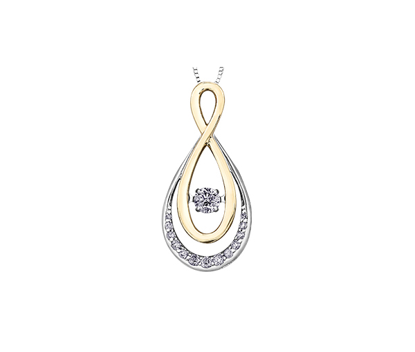PENDENTIF EN OR AVEC UN DIAMANT CANADIEN DANSANT - CR AM369YW - DIAMANT CANADIEN