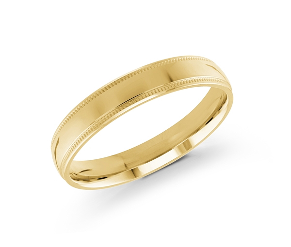 JONC EN OR 4MM DE LARGEUR AVEC MOTIF MILGRAIN SUR LES CÔTÉS - ML J102/4YL10 - MALO 