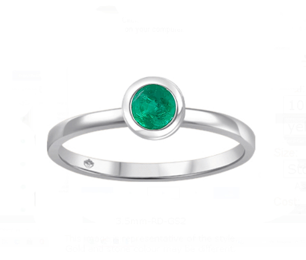 BAGUE EN OR AVEC UNE PIERRE DE NAISSANCE VÉRITABLE - BH JVJ3688WEM - BEVERLY HILLS