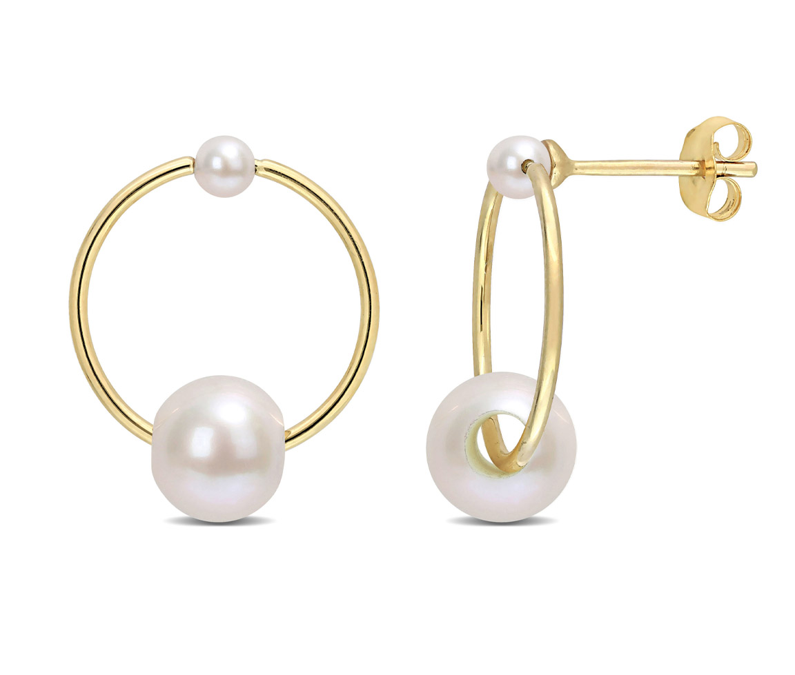 BOUCLES CERCLES DE VIE EN OR SERTIES DE PERLES D'EAU DOUCE - DM FC2B5EXA3V - PERLE D'IMPORTATION