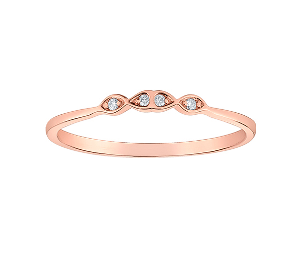 BAGUE EN OR JAUNE, ROSE ET BLANC SERTIE DE DIAMANTS - CR DD7710R - BIJOUX CANADIEN