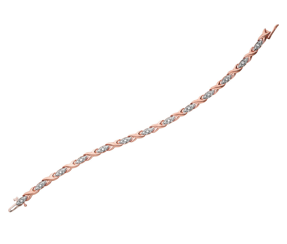 BRACELET STYLE TENNIS EN OR 10K SERTI DE DIAMANTS - CR DD553R - BIJOUX CANADIEN