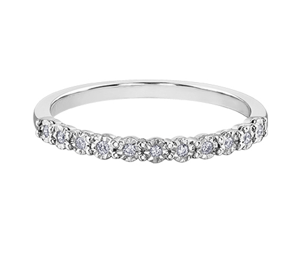 JONC SEMI-ÉTERNITÉ EN OR 10K BLANC SERTI DE DIAMANTS - CR DX852W05 - BIJOUX CANADIEN