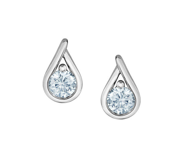 BOUCLES EN OR BLANC SERTIES DE DIAMANTS DE LABORATOIRE - CR 70006 - BIJOUX CANADIEN