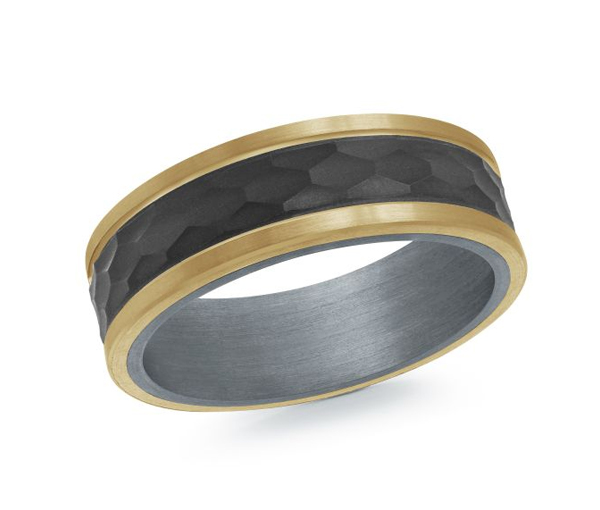 JONC EN TANTALE, OR 14K ET FIBRE DE CARBONE - ML MRDTS015Y - MALO 