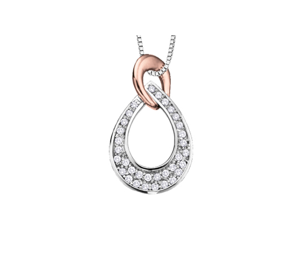 PENDENTIF EN OR 2 TONS SERTI DE DIAMANTS - CR DD2370 - BIJOUX CANADIEN