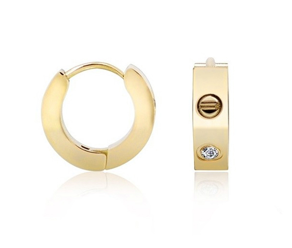 BOUCLES HUGGIES ACIER PLAQUÉ OR ROSE CZ - AZ SSE92G - AREZZO