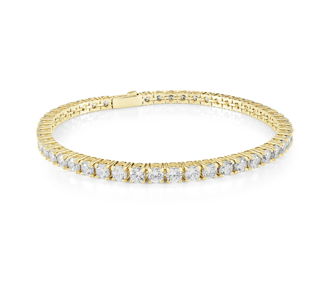 BRACELET TENNIS EN ACIER SERTI DE CUBIQUES ZIRCONIAS BLANC OU NOIRS - IG SMB629YW7.25 - ITALGEM