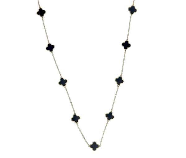 COLLIER TRÈFLES EN OR JAUNE SERTI DE PIERRES DE COULEURS VARIÉES - CB TRECOLON7 - CBE