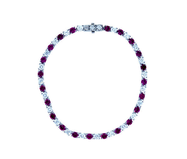 BRACELET TENNIS EN OR SERTI DE DIAMANTS DE LABORATOIRE ET DE PIERRES DE COULEURS DE LABORATOIRE - BH LGG065BWR - BEVERLY HILLS