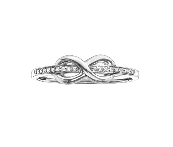 BAGUE INFINI EN OR 10K SERTIE DE DIAMANTS - CR DD2710W - BIJOUX CANADIEN