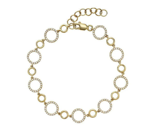 BRACELET CERCLES DE VIE EN OR SERTI DE DIAMANTS - BR 040410185Y - R.N.B.