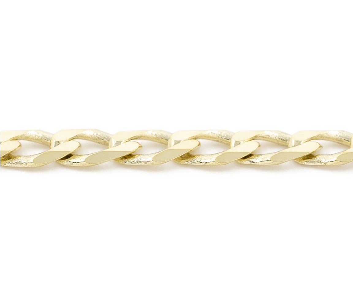 CHAINE EN OR 10K À MAILLE GOURMETTE BISAUTÉE - SY ORO16Y - BIJOUX D'IMPORTATION