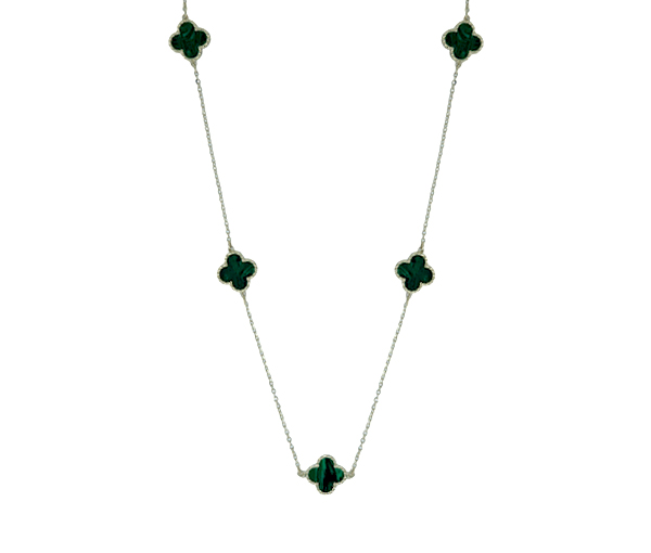 COLLIER TRÈFLES EN OR JAUNE SERTI DE PIERRES DE COULEURS VARIÉES - CB TRECOLMA - CBE