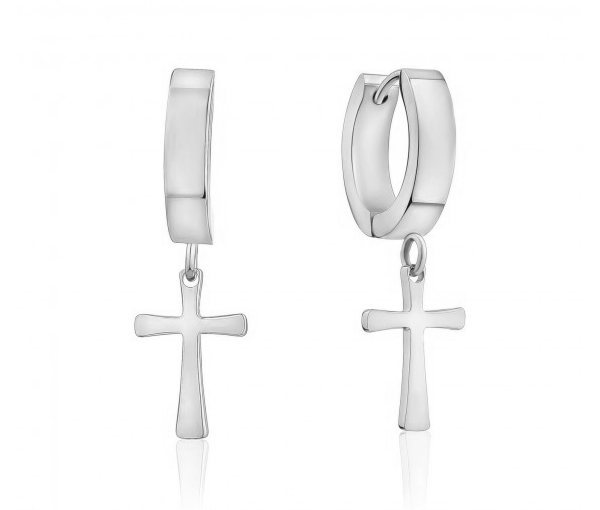 BOUCLES HUGGIES/CROIX EN ACIER - AZ SSE160W - AREZZO