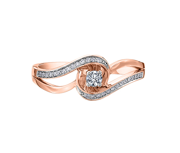 BAGUE EN OR 10K SERTIE DE DIAMANTS - CR DX676R - BIJOUX CANADIEN