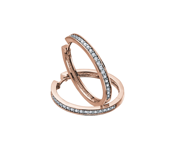 BOUCLES HUGGIES EN OR SERTIES DE DIAMANTS - CR DX386R05 - BIJOUX CANADIEN