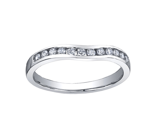 JONC CONTOUR EN OR 14K SERTI DE DIAMANTS - CR 1903WDW06 - BIJOUX CANADIEN