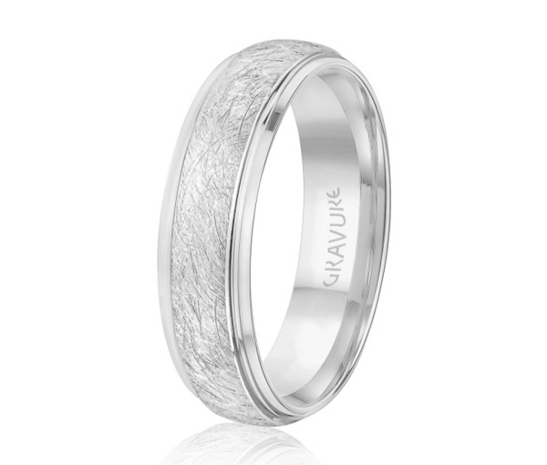 JONC EN OR OU EN PLATINE AVEC MOTIF SCRATCH AU CENTRE - ML GH1290PT - MALO 