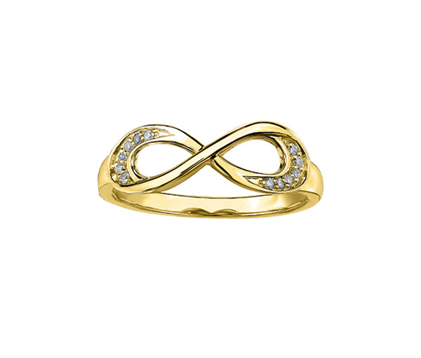 BAGUE INFINI EN OR JAUNE OU BLANC SERTIE DE DIAMANTS - CR DD2761Y - BIJOUX CANADIEN