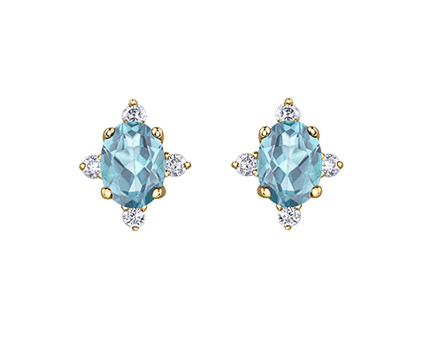 BOUCLES POUR DAME EN OR SERTIES DE PIERRES DE NAISSANCES VARIÉES ET DE DIAMANTS - CR DX894YAQ - BIJOUX CANADIEN