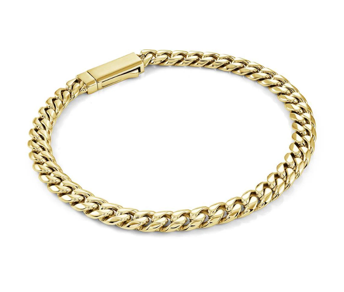 BRACELET EN ACIER, ACIER/PVD OR OU ACIER/PVD NOIR À MAILLE GOURMETTE - IG SMB834GO/8 - ITALGEM