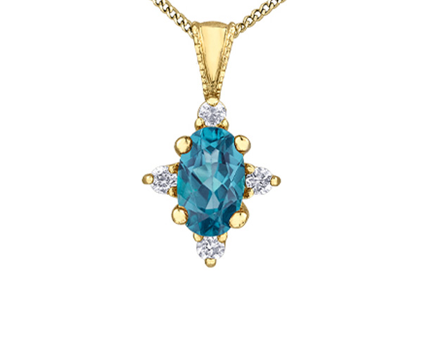 PENDENTIF EN OR SERTI DE PIERRES DE NAISSANCES ET DE DIAMANTS - CR DX895YBT - BIJOUX CANADIEN