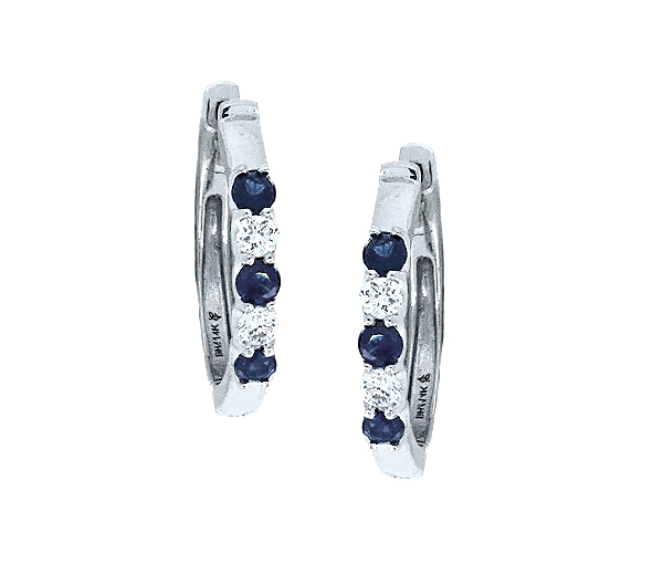 BOUCLES HUGGIES EN OR SERTIES DE DIAMANTS DE LABORATOIRE ET DE PIERRES DE COULEURS DE LABORATOIRE - BH LGG102ES - BEVERLY HILLS