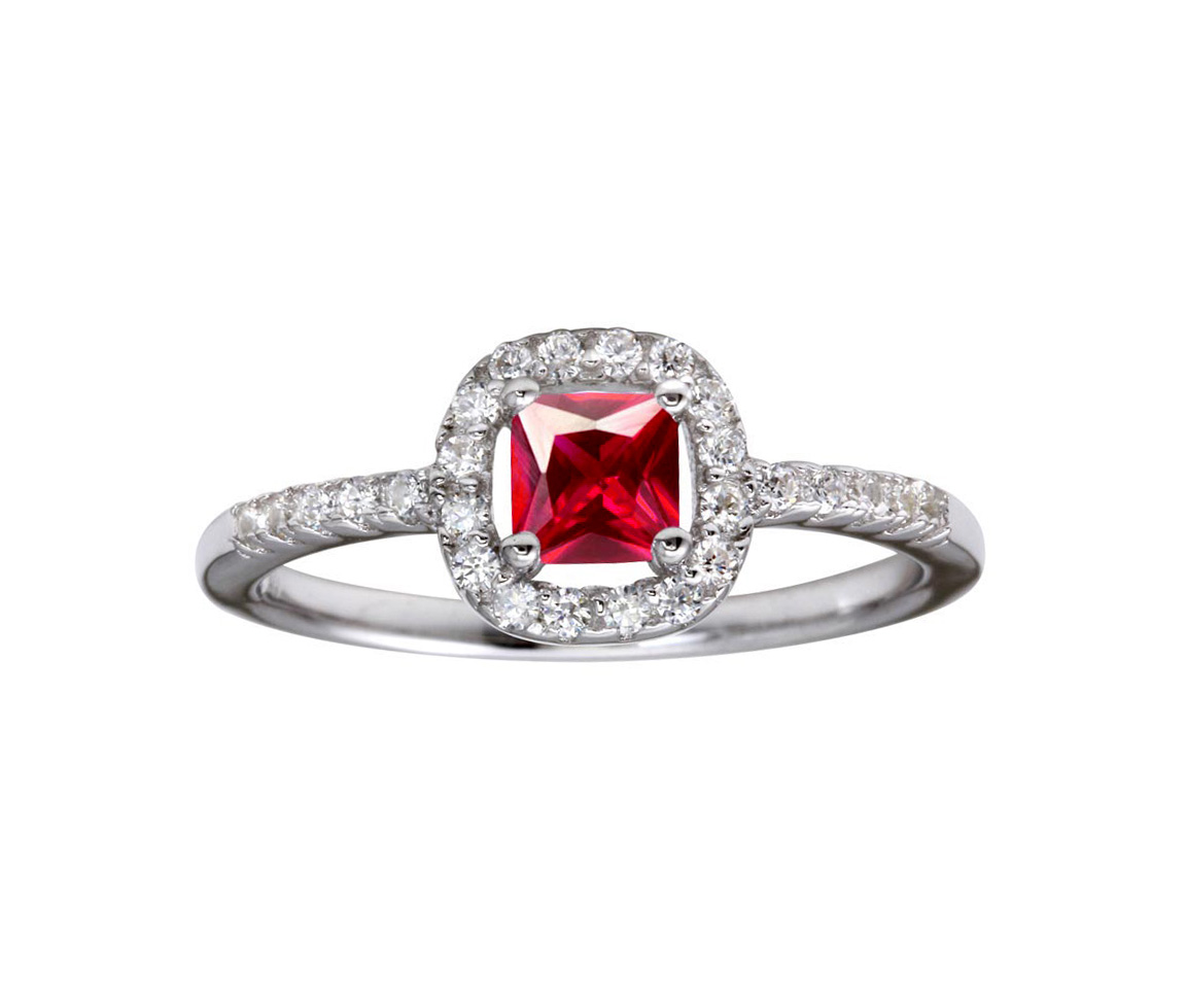 BAGUE EN ARGENT RHODIÉ SERTIE DE CUBIQUES ZIRCONIAS DE COULEURS VARIÉES - SP BGR01222R6 - BIJOUX D'IMPORTATION