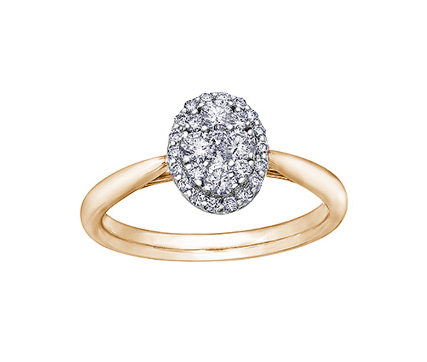 BAGUE EN OR 14K SERTIE DE DIAMANTS - CR DX730Y50 - BIJOUX CANADIEN