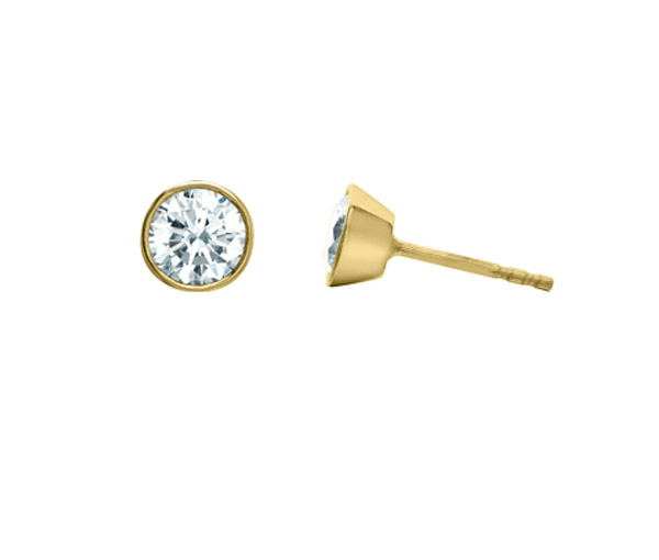 BOUCLES EN OR JAUNE SERTIES DE DIAMANTS DE LABORATOIRE - CR 70004 - BIJOUX CANADIEN