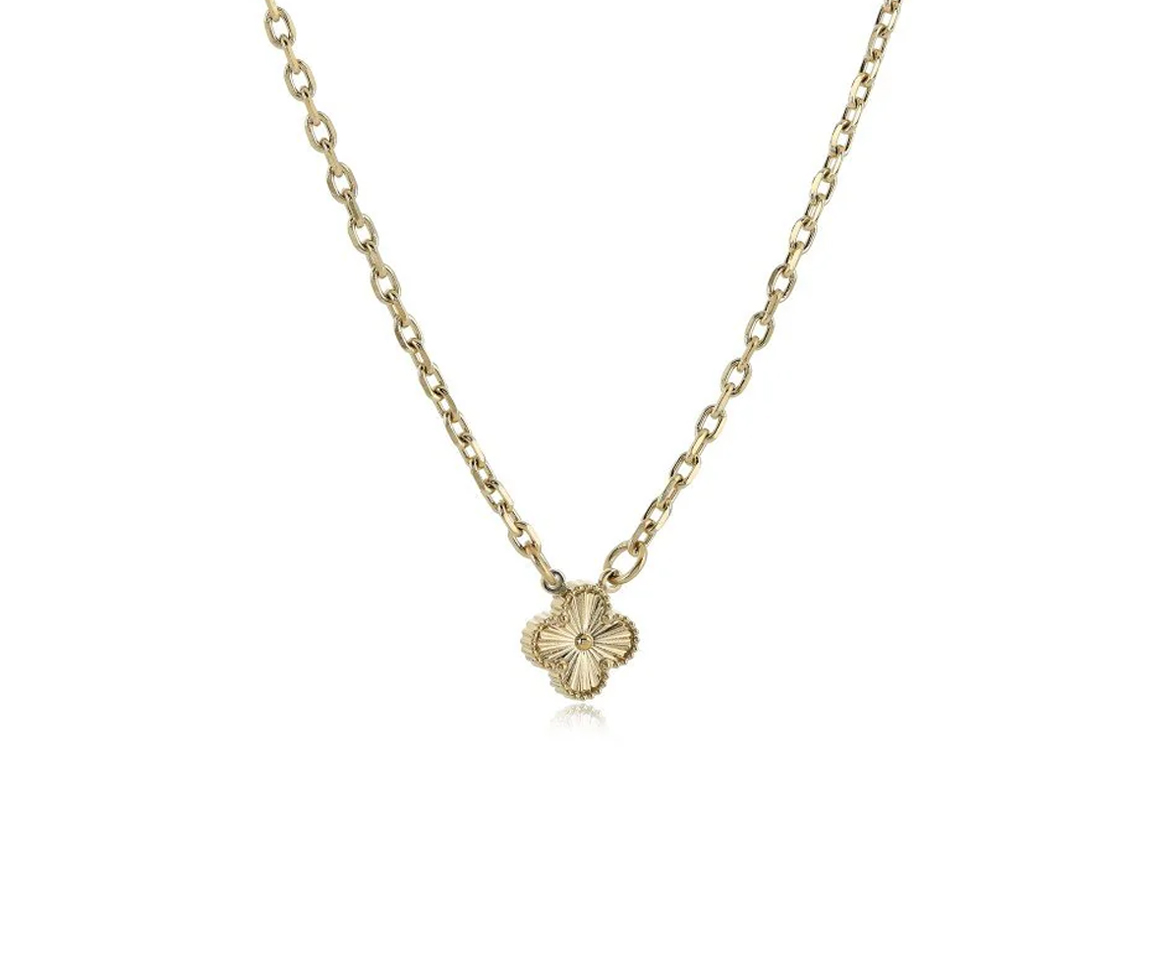 COLLIER TRÈFLE EN ACIER - IG SWN134GO - MINI-VÉLORIA