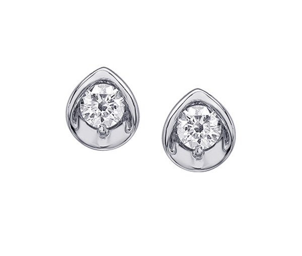 BOUCLES EN OR 10K SERTIES DE DIAMANTS CANADIENS - CR AM568W20 - DIAMANT CANADIEN