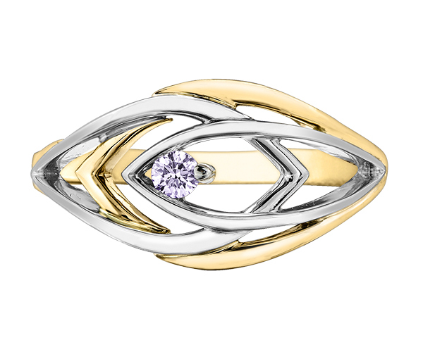 BAGUE EN OR SERTIE D'UN DIAMANT CANADIEN - CR ML402Y - BIJOUX CANADIEN