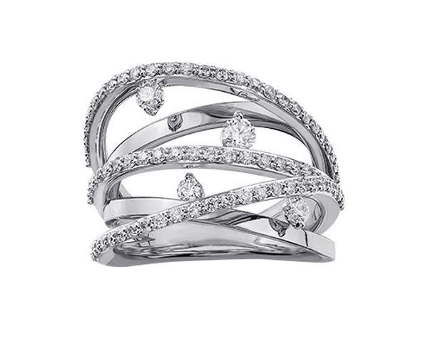 BAGUE EN OR 10K SERTIE DE DIAMANTS CANADIENS ET DE DIAMANTS - CR AM264W - DIAMANT CANADIEN