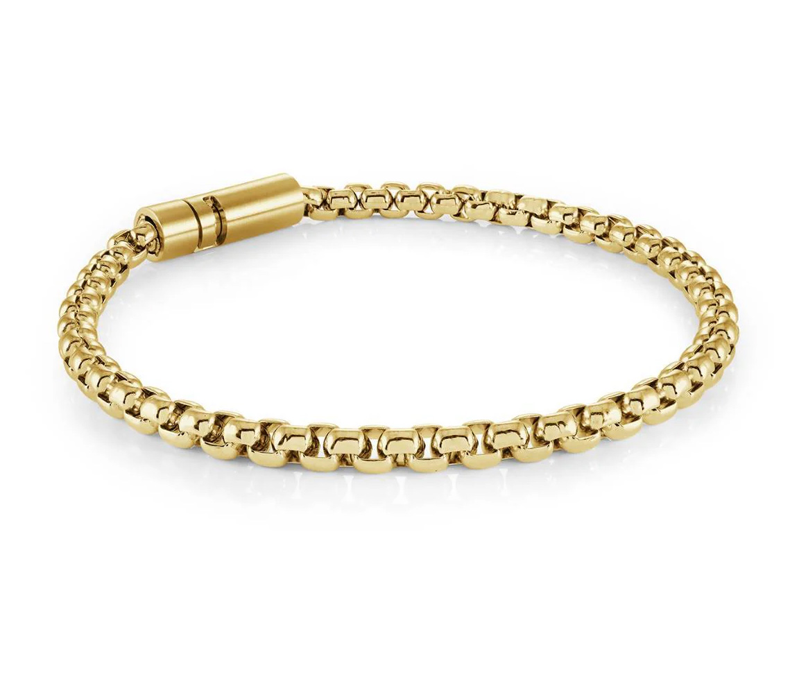 BRACELET EN ACIER, ACIER/PVD OR OU ACIER/PVD NOIR À MAILLE CARRÉE ARRONDIE - IG SMB832GO7 - ITALGEM