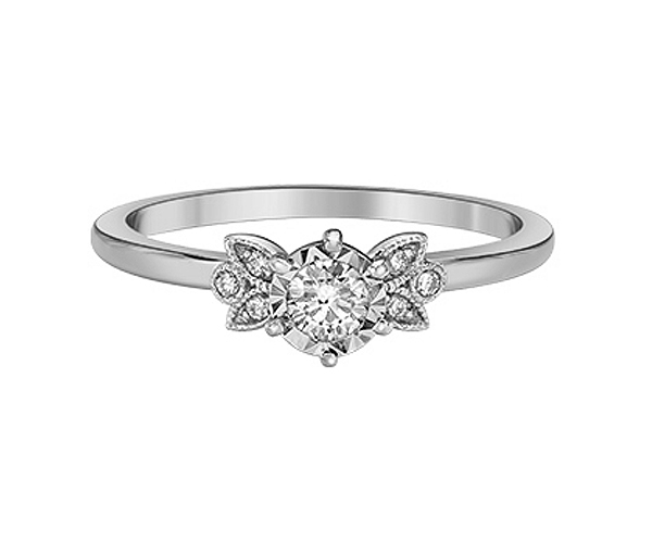 BAGUE EN OR SERTIE DE DIAMANTS - CR DX971WW20 - BIJOUX CANADIEN