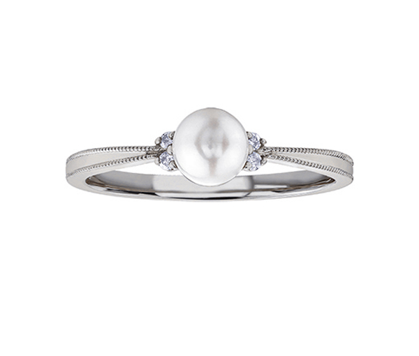 BAGUE EN OR SERTIE D'UNE PIERRE DE COULEURS VARIÉES ET DE DIAMANTS - CR DX896WPEA - BIJOUX CANADIEN