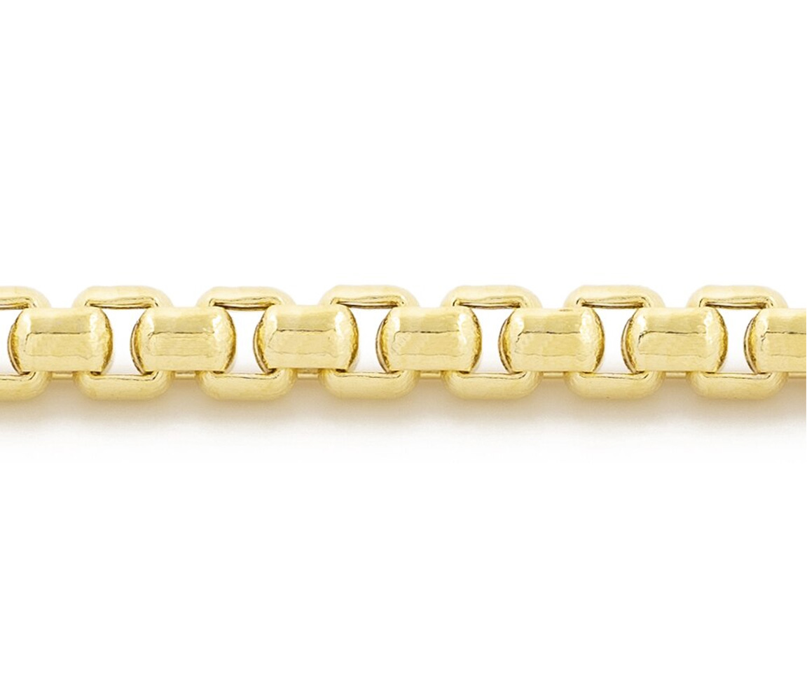 CHAINE EN OR 10K À MAILLE CARRÉ ARRONDI HOLLOW - SY ORO14Y - BIJOUX D'IMPORTATION