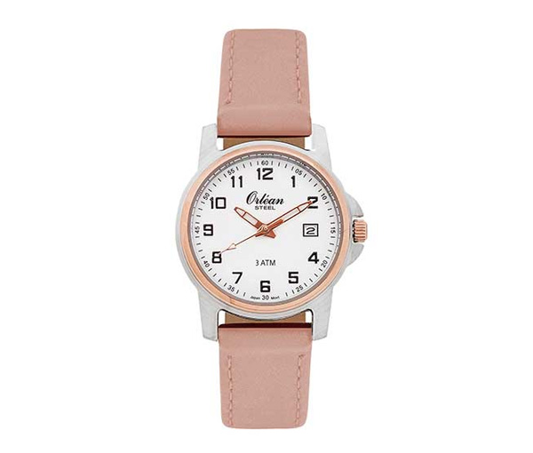 MONTRE ORLEAN EN ACIER/PVD ROSE 2 TONS - BA ME3186RS - ORLEAN